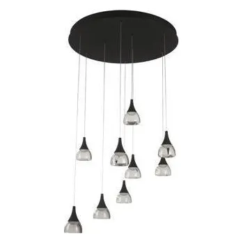 AZZARDO LED Závěsné svítidlo Azzardo Dalmatia 9 DIMM black AZ3143 45W 3880lm 3000K IP20 68cm černé stmívatelné - AZZARDO AZZ AZ3143