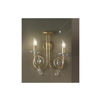 Nástěnné svítidlo ORION Nástěnné svítidlo matné zlato, Swarovski závěsy, 40x40cm - ORION OR WA 2-1136/2 STŘÍ