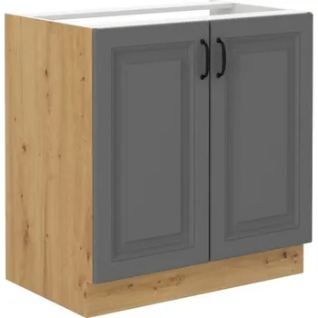 Stolarz-Lempert Kuchyňská skříňka Stilo DustGRAR - dolní 80 ZL 2F dřezová, Dust Grey + Artisan