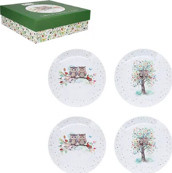 Talíř Talířky dezertní v kabici 4 KS POASS59G01 BUG ART SOVY KIUB