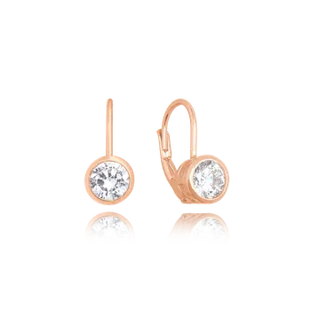 Náušnice Moonlit Stříbrné náušnice s pozlacením růžovým zlatem a třpytivým zirkonem