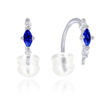 Náušnice Moonlit Stříbrné protahovací náušnice s modrými zirkony