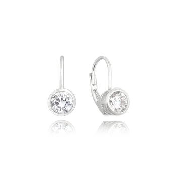 Náušnice Moonlit Stříbrné náušnice se zirkonem a patentovým zapínáním