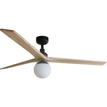 Dekorativní svítidlo FARO KLIM L stropní ventilátor, černá/světlý dub DC E27 - FARO FARO 34282-11L