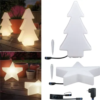 Venkovní osvětlení PAULMANN Plug & Shine set LED světelný objekt strom + hvězda IP67 3000K 2,8W bílá - PAULMANN P 5022