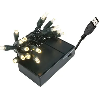 Zahradní dekorace USB61 Světelný řetěz na baterii s USB 6 metru čistá bílá (Světelný řetěz na baterii s USB)
