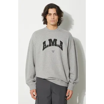 Pánská mikina Bavlněná mikina Marcelo Burlon Ama Comfort Crewneck CMBA097F24FLE0030810 šedá 90X, vel. XL