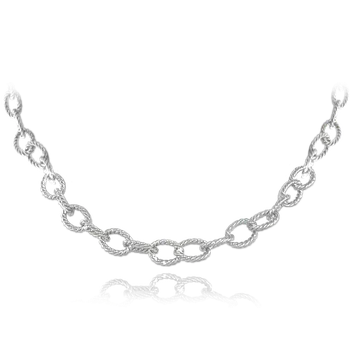 Náhrdelník Moonlit Luxusní stříbrný náhrdelník s točenými oválnými články