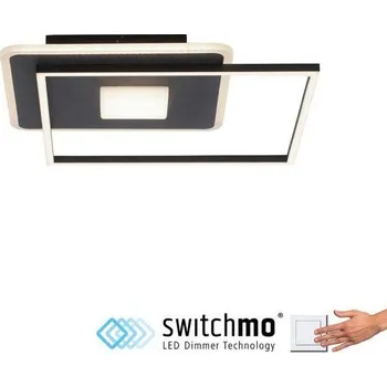 JUSTLIGHT DOMINO LED stropní svítidlo hranaté Switchmo černá 3 krokové stmívání moderní krokově stmívatelné 3000K - LEUCHTEN DIREKT / JUST LIGHT LD 15045-18