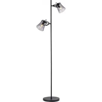 Stojací lampa JUSTLIGHT TINULA LED 2 ramenná stojací lampa černá s nožním vypínačem v jednoduchém designu - LEUCHTEN DIREKT / JUST LIGHT LD 15285-18