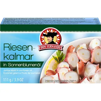 Cukrovinka Don Fernando Obří kalamáry ve slunečnicovém oleji 111g