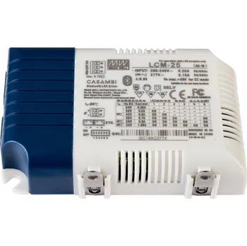 Příslušenství pro svítidlo LIGHT IMPRESSIONS Meanwell LED-napájení DIM, Multi CC, LCM-25BLE / Casambi + Push konstantní proud 350/500/600/700/900/1050 mA IP20 stmívatelné 6-54V DC 18,90-25,20 W - LIGHT IMPRESSIONS IMPR 862243