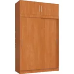 Šatní skříň s posuvnými dveřmi a nástavcem 150cm MONO olcha