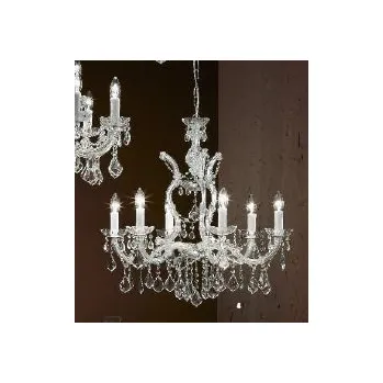 ORION Závěsné svítidlo 6x40W E14 stříbro/křišťál, průměr 70cm - ORION OR LU 2391/6 STŘÍBR