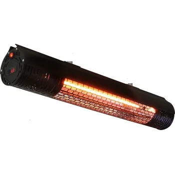 Infrazářič IQ-STAR M Black 1250-2500W, 230V infrazářič karbonový, černý s DO IQtherm (IQ Star M, černé Infra-topidlo, závěsné na stěnu, strop, s nastavitelným výkonem až 2500W)