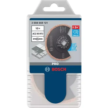 Pilový kotouč 10x Odstraňovač spár / odstraňovač malty Bosch PRO ACZ 85 RT3 - 85mm, Starlock pro multifunkční nářadí - oscilační brusku (2608669121)