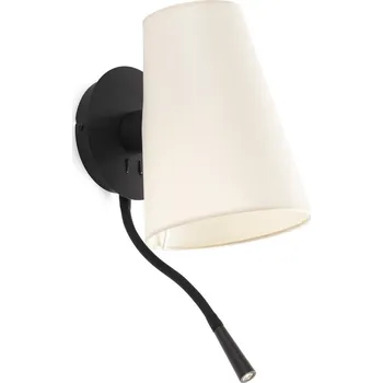 Svítidlo FARO LUPE černá/béžová nástěnná lampa se čtecí lampičkou - FARO FARO 20032-88