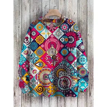 Dámský svetr Svetr s potiskem 3D kočka CS417 Velikost: M, Barva (Varianta): Svetr 2