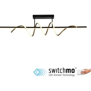 JUSTLIGHT EMANDA LED stropní svítidlo černé mosaz zakřivené krokově stmívatelné 3000K - JUST LIGHT LD 19112-68