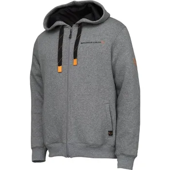Rybářské oblečení Mikina Savage Gear Classic Zip Hoodie Grey Melange Velikost L