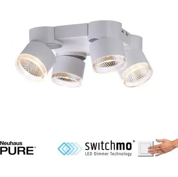 PAULNEUHAUS Paul Neuhaus LED stropní svítidlo PURE-NOLA bílé 4 ramenné otočné stmívatelné krokově stmívatelné 3000K - PAUL NEUHAUS PN 6864-16