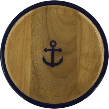 SEA Club Talíř - Kotva, mangové dřevo se smaltem, Ø: 20cm, V: 1,5cm