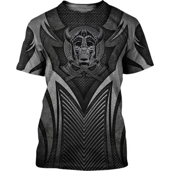 Dámské tričko Tričko s potiskem 3D Vegvisir symbol odin CS478 Velikost: 7XL, Barva (Varianta): tričko 5