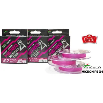 Krmítko pro ryby Braided line Intech MicroN PE x4 100m průměr: #0.2 - 0.074mm