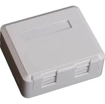 Elektrická zásuvka Zásuvka UTP kat. 6 na omítku, 2 konektory, bez keystone, bílá