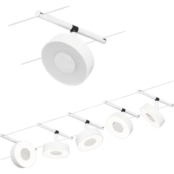 Bodové svítidlo PAULMANN LED lankový systém Circle základní sada 5x5W 3000K 230/12V bílá mat/chrom - PAULMANN P 94477