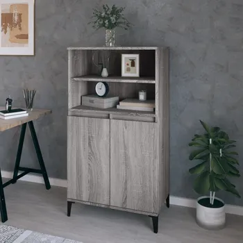 Příborník do zásuvky Nábytek XL Skříň highboard šedá sonoma 60 x 36 x 110 cm kompozitní dřevo 821234