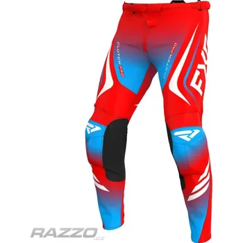 Moto kalhoty MX kalhoty FXR Clutch Pro MX Pant Red White Cyan 2025 32