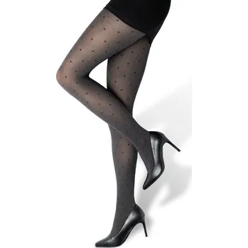 Dámské punčochy Glara Vzorované punčocháče puntíky 60 DEN 968242