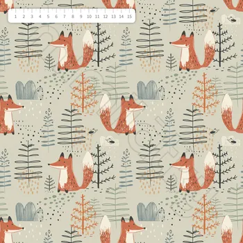 Lišky v lese na béžové úplet by MIMI