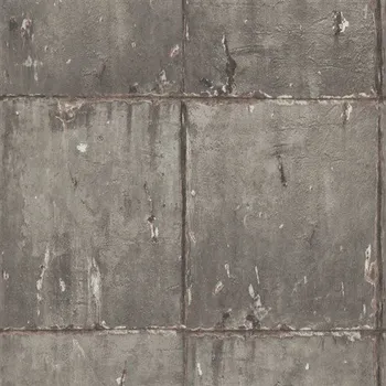 Tapeta Vliesové tapety betonové panely hnědé-zlaté 10084-11