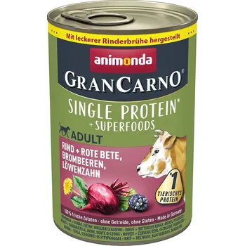 Pro psa Animonda GranCarno HOVĚZÍ + ČERVENÁ ŘEPA, OSTRUŽINY A PAMPELIŠKA 24x400g