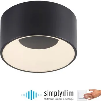 JUSTLIGHT TANIKA LED stropní svítidlo černé průměr 16cm stmívatelné SimplyDim 3000K - JUST LIGHT LD 14325-18