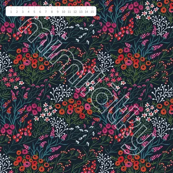 Bobulky na tmavě modré teplákovina by MIMI