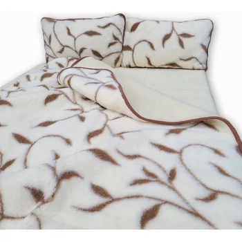 Povlečení Ovčí věci Ložní souprava z ovčí vlny - Lístky Velikost: s prostěradlem 180 x 200 cm