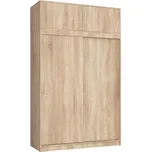 Šatní skříň s posuvnými dveřmi a nástavcem 150cm MONO dub sonoma