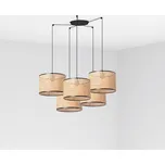 FARO MAMBO závěsné svítidlo, černá/ratan, pr.320 5L - FARO FARO 64314-48-5L