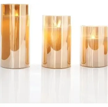 Vánoční dekorace Eurolamp Vánoční dekorace skleněná LED svíčka, časovač, 7,5 x 15 cm, 1 ks