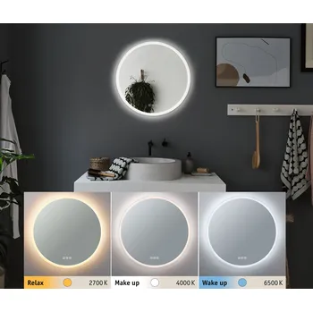 Nástěnné svítidlo PAULMANN HomeSpa LED zrcadlo s osvětlením Mirra kruhové IP44 zrcadlo/bílá 21W WhiteSwitch - PAULMANN P 78952