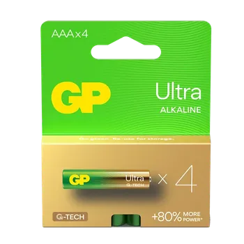Článková baterie Alkalická baterie GP Ultra G-TECH 4ks AAA