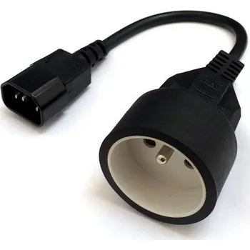 Napájecí kabel Kabel síťový pro výstup UPS, IEC320 C14-CEE 7/4(F), k UPS, 0.30m, černý