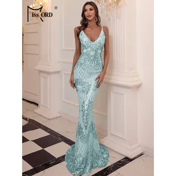 Dámské šaty Vzorované plesové šaty s odhalenými zády Barva: Zelená, Velikost: S