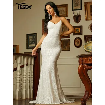 Dámské šaty Večerní maxi šaty LC10320 Barva: Bílá, Velikost: XL