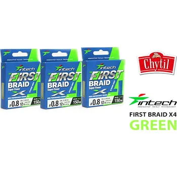 Braided Line Intech First Braid X4 Green 150m průměr: #2.0 (27lb/12,3kg)