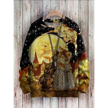 Dámský svetr Svetr s potiskem 3D Multicolor Art CS414 Velikost: L, Barva (Varianta): Svetr 4