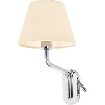 Svítidlo FARO ETERNA levá chrom/béžová nástěnná lampa se čtecí lampičkou - FARO FARO 24007-11